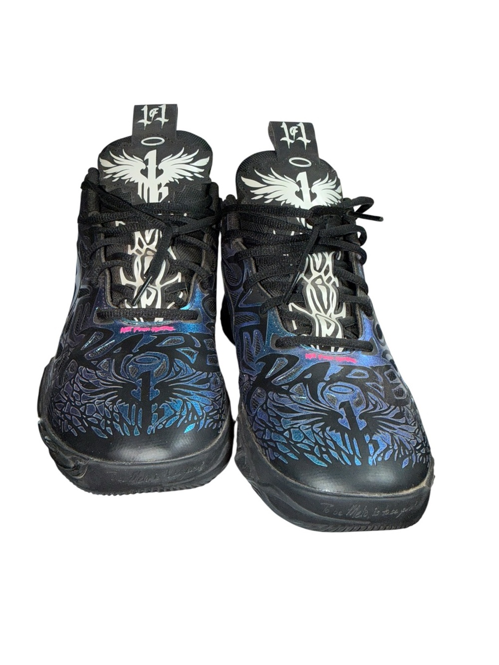 PUMA LaMelo Ball MB.04 Reflections GS Size 7 Black Blue Basketball Shoes - Picture 2 of 7